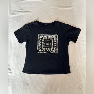 Black Chanel Graphic Tee